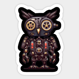 Steampunk owl, fantasy owl, cyborg owl, robot owl Sticker